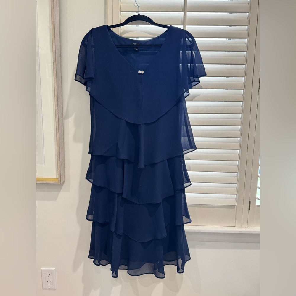 SLNY Ruffle Tiered Dress
